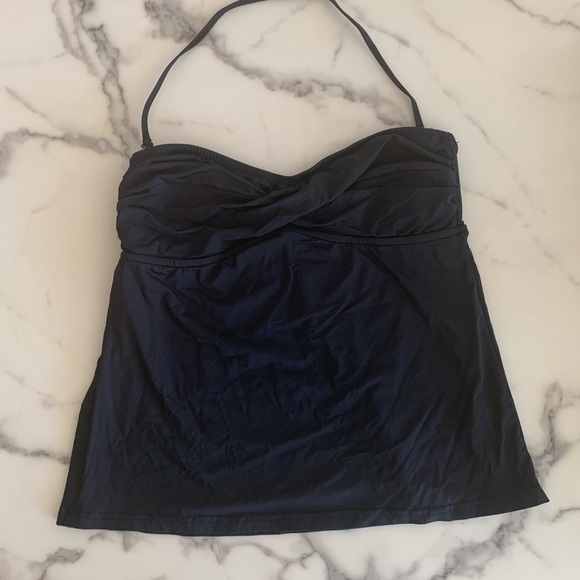 Mossimo Black Tankini Swimsuit Top With Ruching - Picture 2 of 4